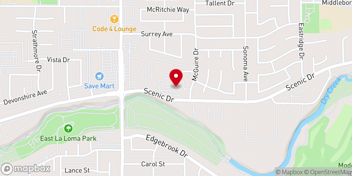 Map showing location of One Church Modesto