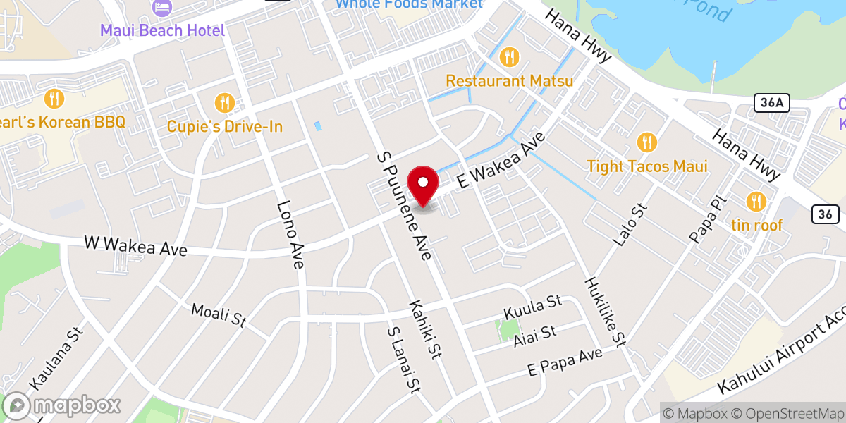 Map showing location of Kahului Seventh-day Adventist Church