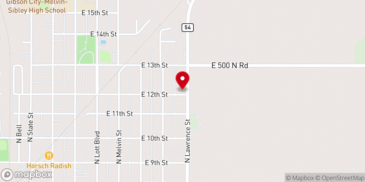 Map showing location of Pillar and Ground Independent Baptist Church