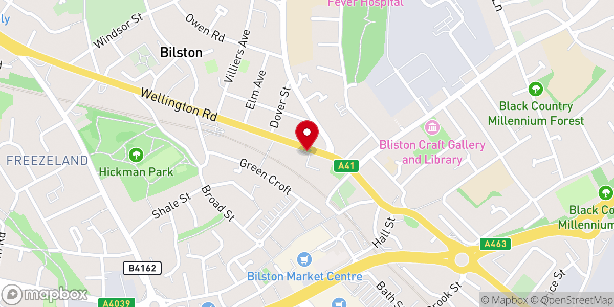 Map showing location of New Testament Church of God Bilston