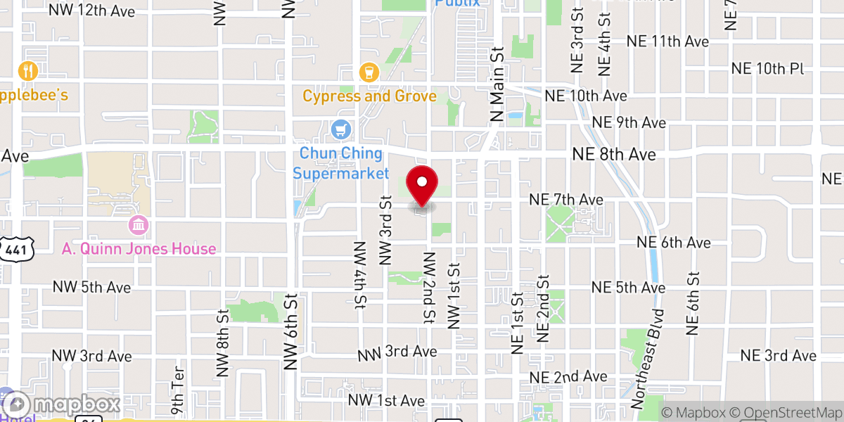 Map showing location of Mt. Pleasant United Methodist Church