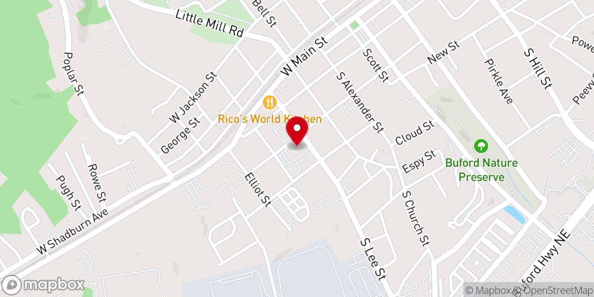 Map showing location of Buford Church of God