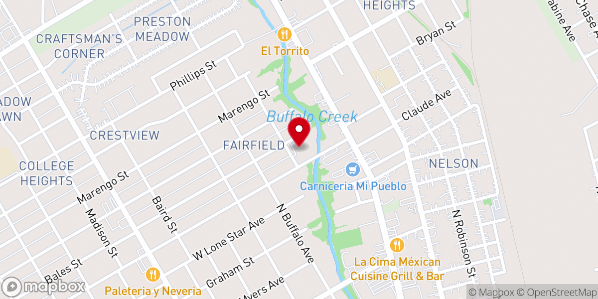 Map showing location of Iglesia Adventista Hispana de Cleburne