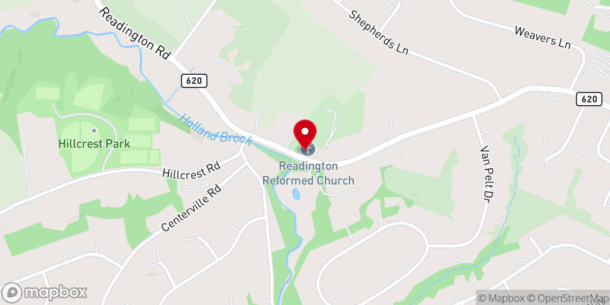 Map showing location of Readington Reformed Church