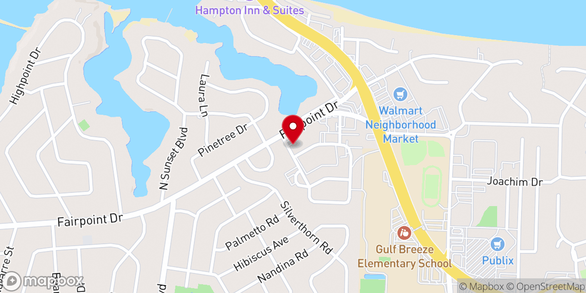 Map showing location of Gulf Breeze United Methodist Church