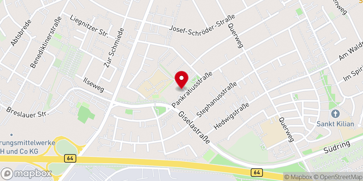 Map showing location of St. Elisabeth