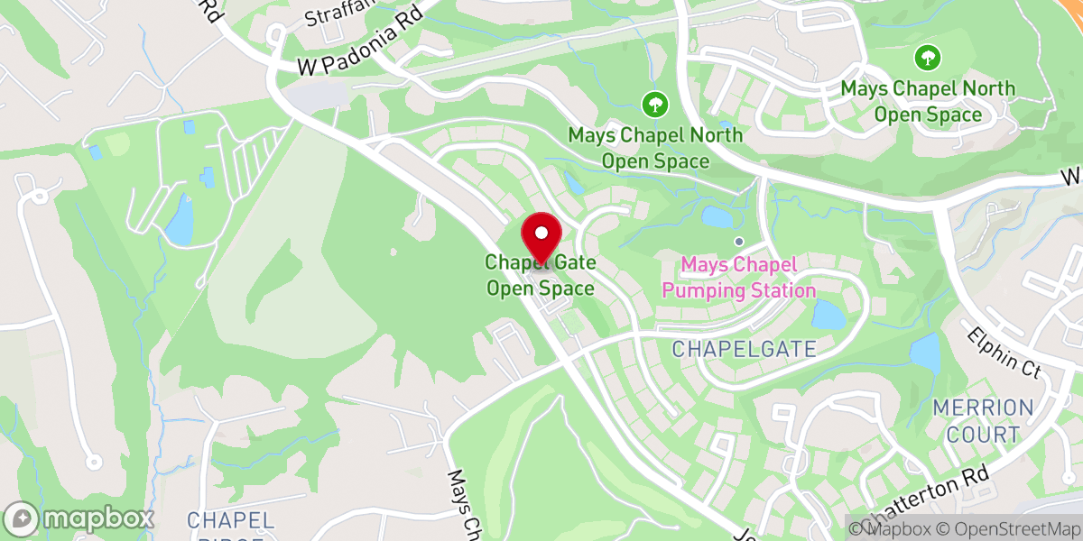 Map showing location of Mays Chapel United Methodist Church