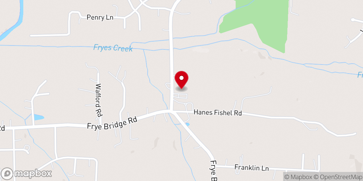 Map showing location of Mrs Hanes' Moravian Cookies
