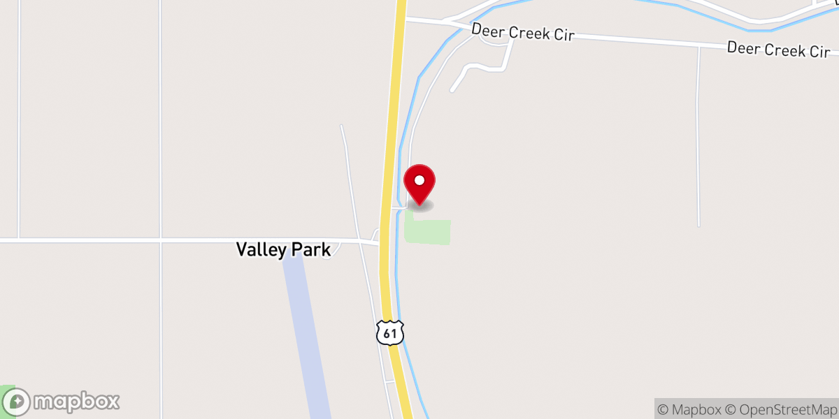 Map showing location of Valley Park Baptist Church