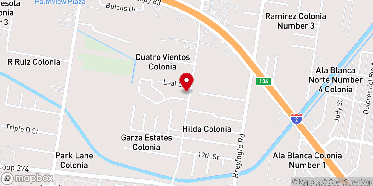 Map showing location of Templo Pentecostal UPC