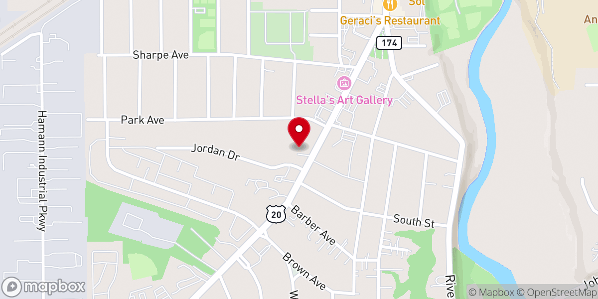 Map showing location of Christian Counseling Associates of Eastern Ohio