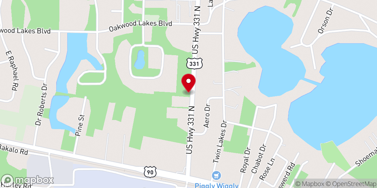 Map showing location of Lake Stanley Church