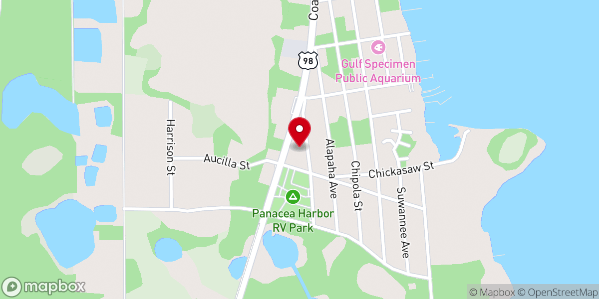 Map showing location of Panacea Congregational Church