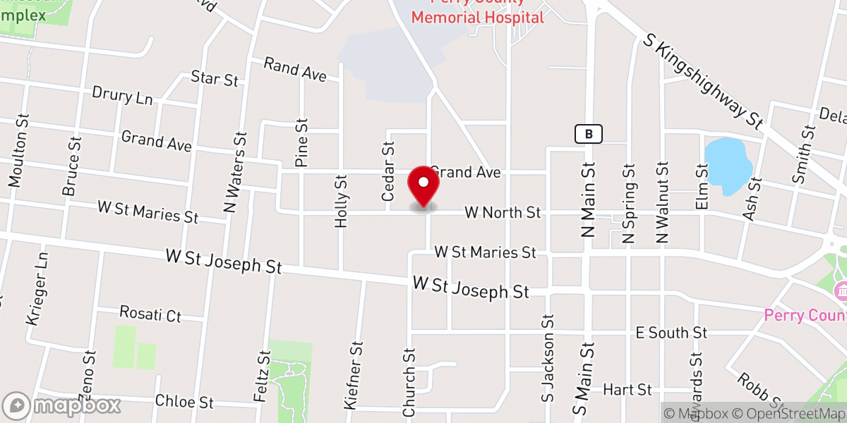 Map showing location of Perryville Global Methodist Church
