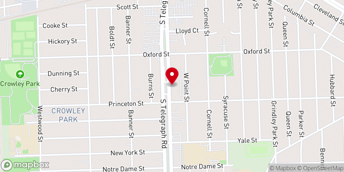 Map showing location of Dearborn Free Methodist Church