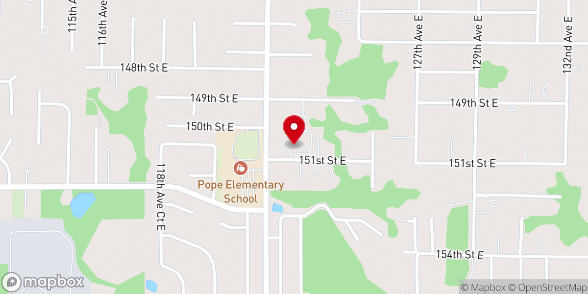 Map showing location of South Hill Christian Church