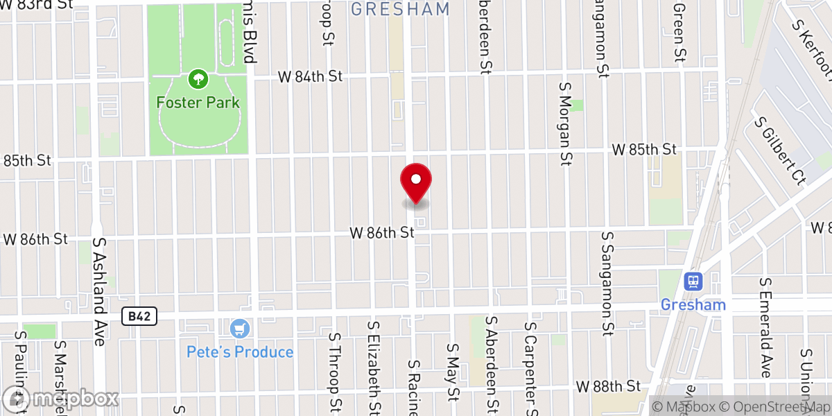 Map showing location of St James Industrial Baptist