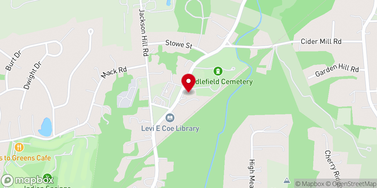 Map showing location of Middlefield Federated Church