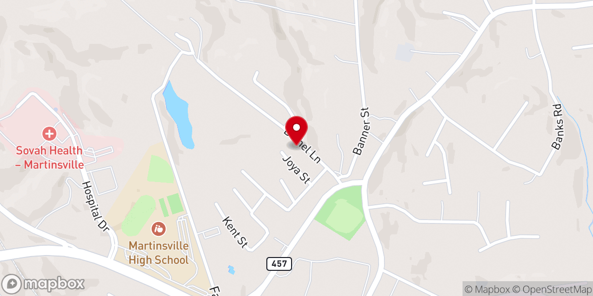 Map showing location of New Bethel Holiness Church