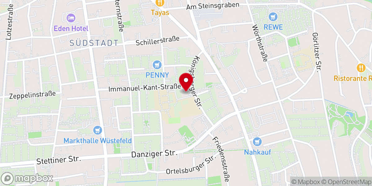 Map showing location of Kreuzkirche