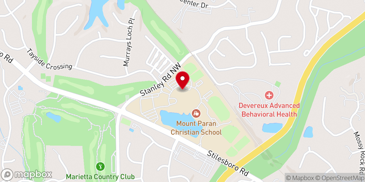 Map showing location of Mount Paran Christian School