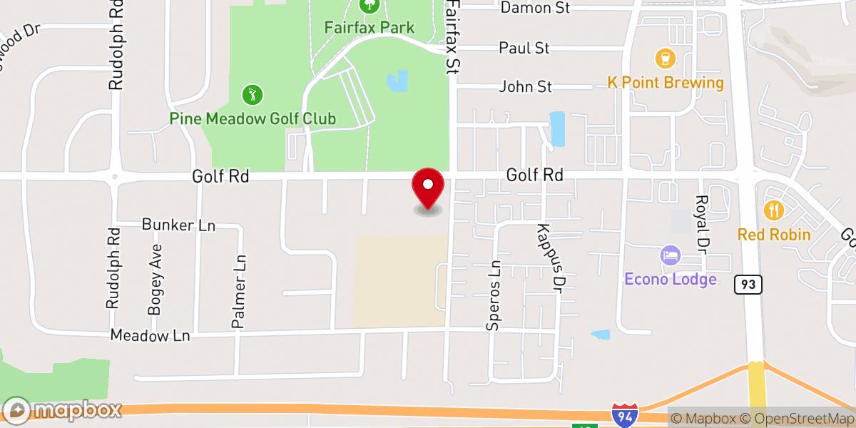 Map showing location of Hope United Methodist Church