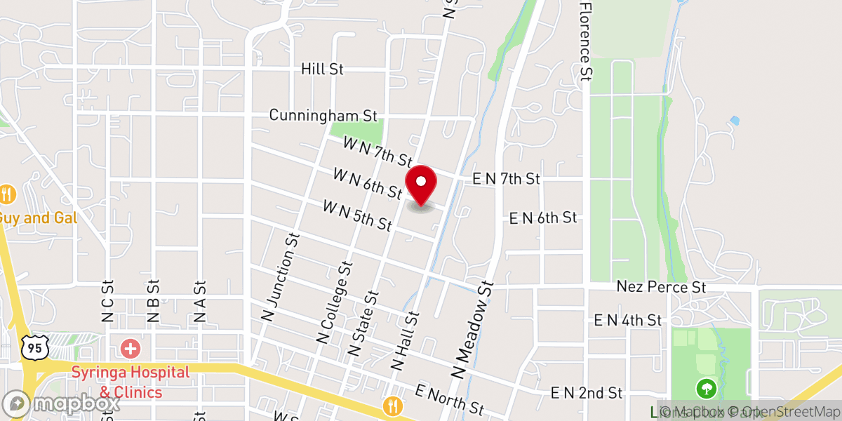 Map showing location of Grangeville Gospel Tabernacle