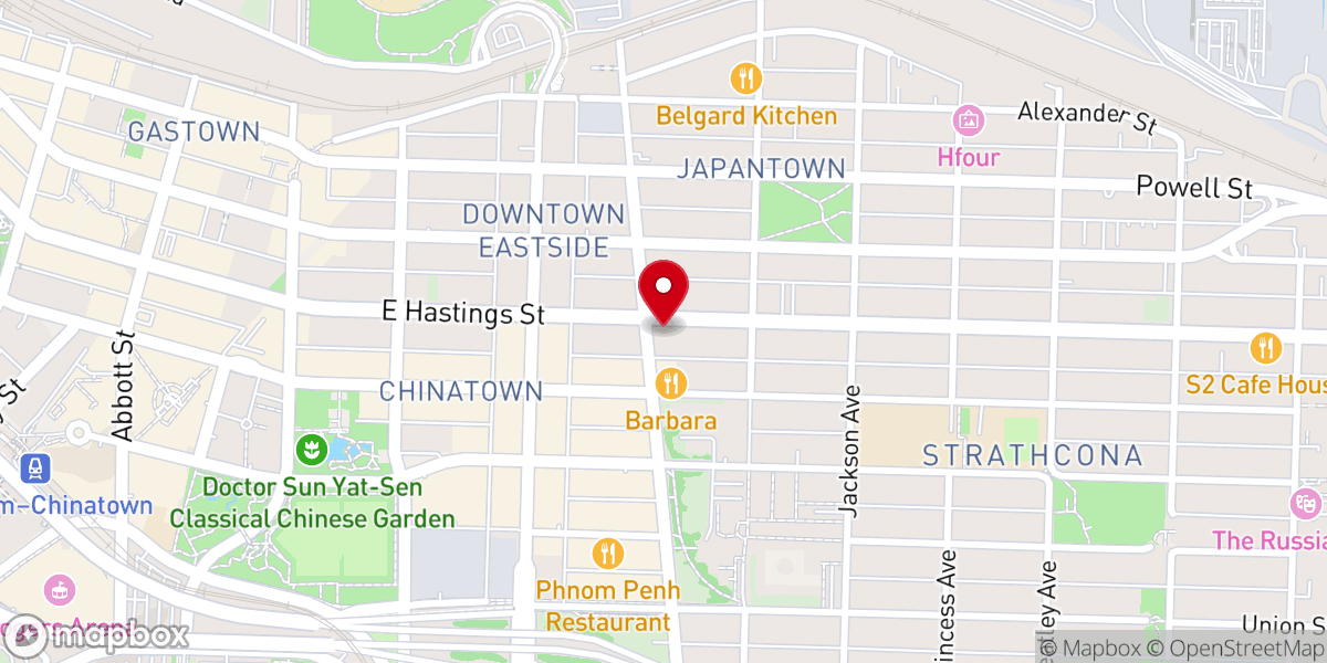 Map showing location of First United Church Community Ministry Society