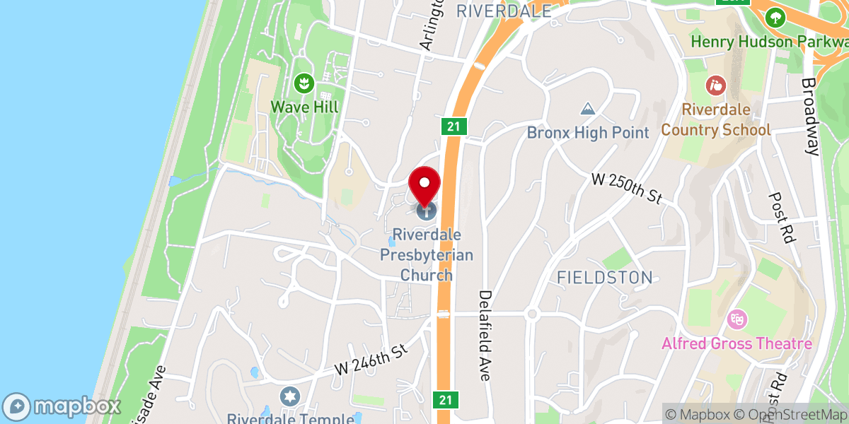 Map showing location of Riverdale Presbyterian Church