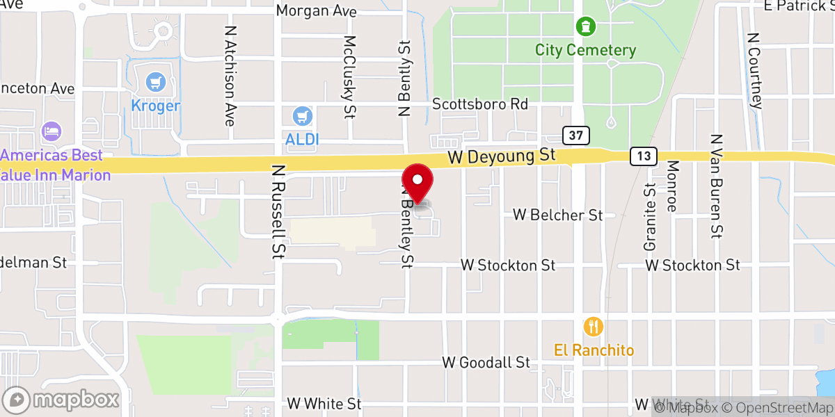 Map showing location of Family Life Center