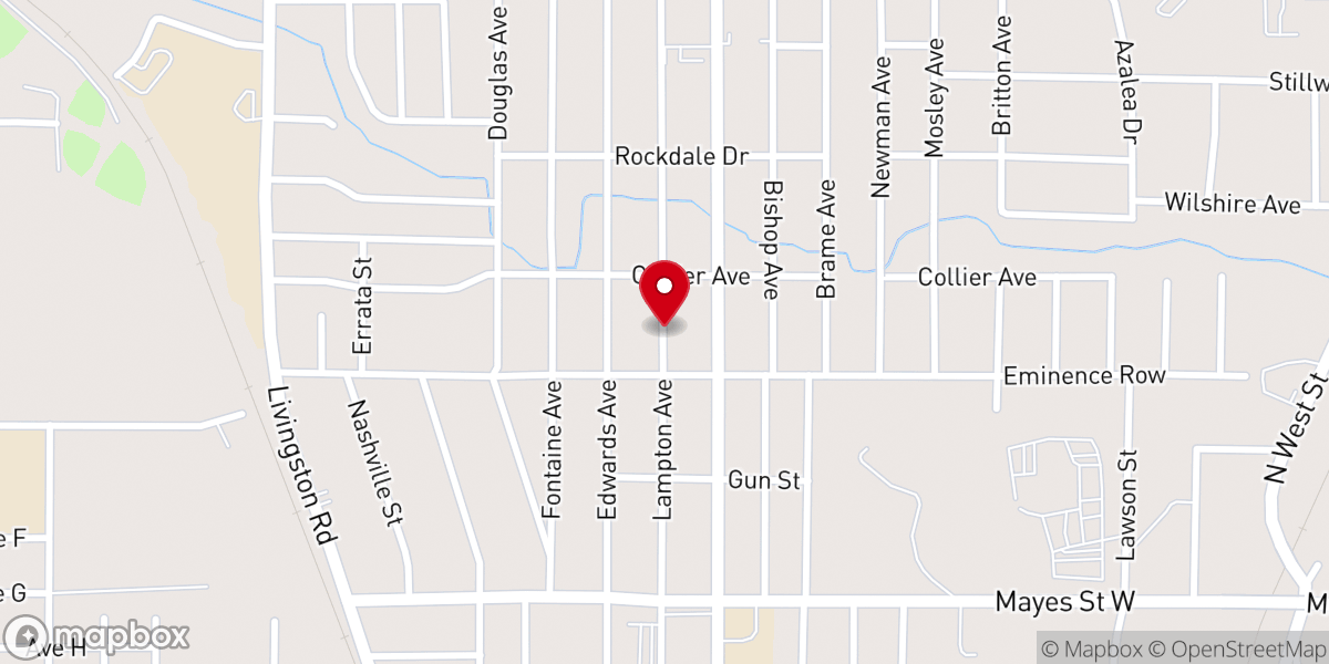 Map showing location of Stonewall Baptist Church