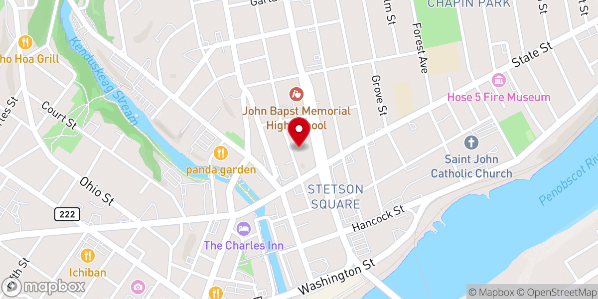 Map showing location of Congregation Beth El Bangor