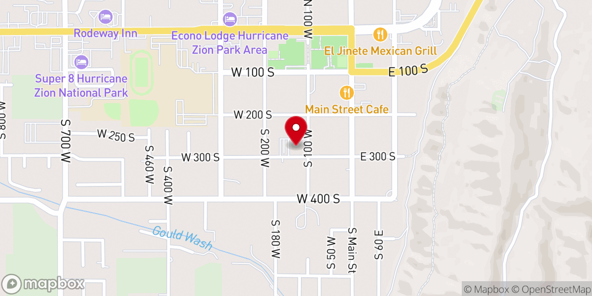 Map showing location of Hurricane Red Brick Chapel