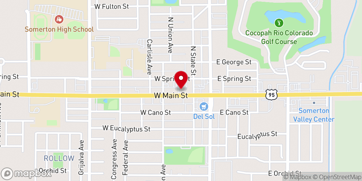 Map showing location of Somerton community church