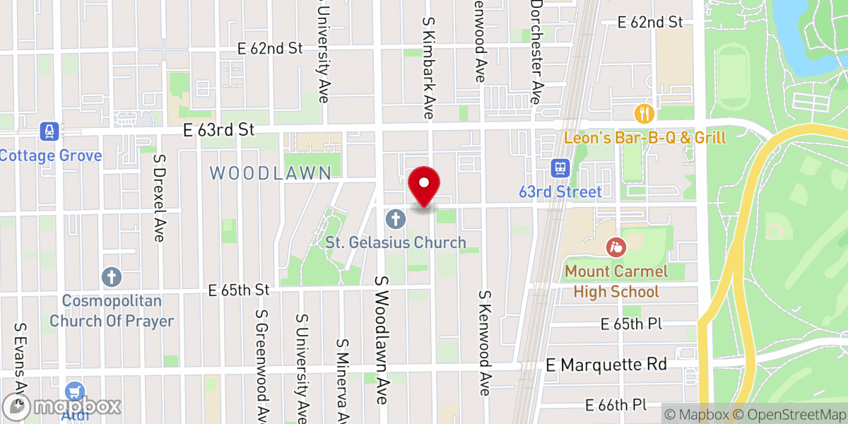 Map showing location of First Presbyterian Church