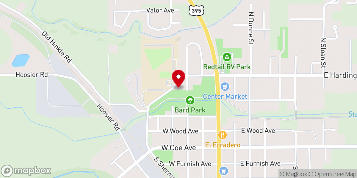 Map showing location of Stanfield Assembly of God
