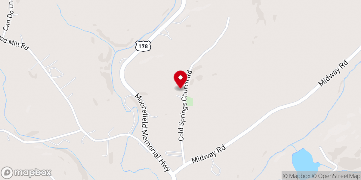 Map showing location of Cold Spring Church