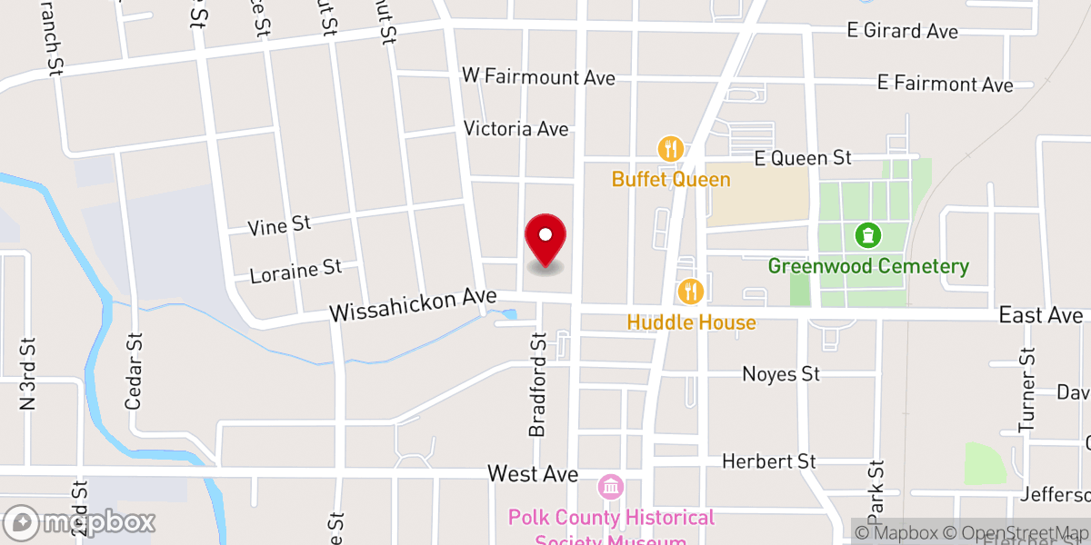 Map showing location of First Cedartown Church