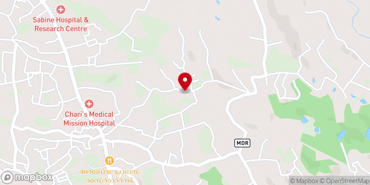 Map showing location of St. Mary's Jacobite Syrian Church, Pulinchodu
