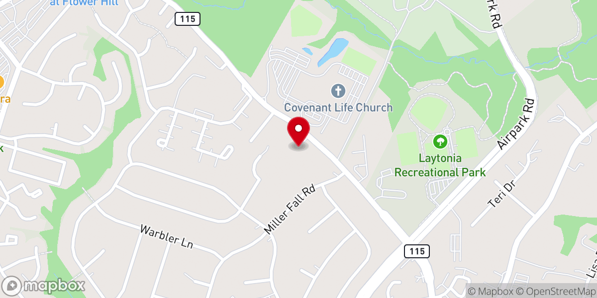 Map showing location of Hunting Hill Church