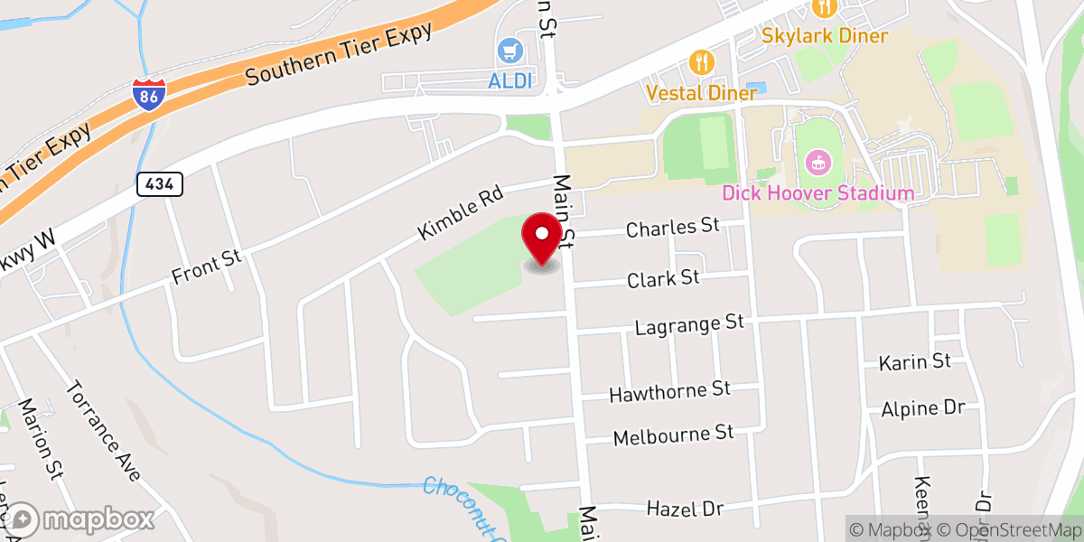 Map showing location of Vestal United Methodist Church