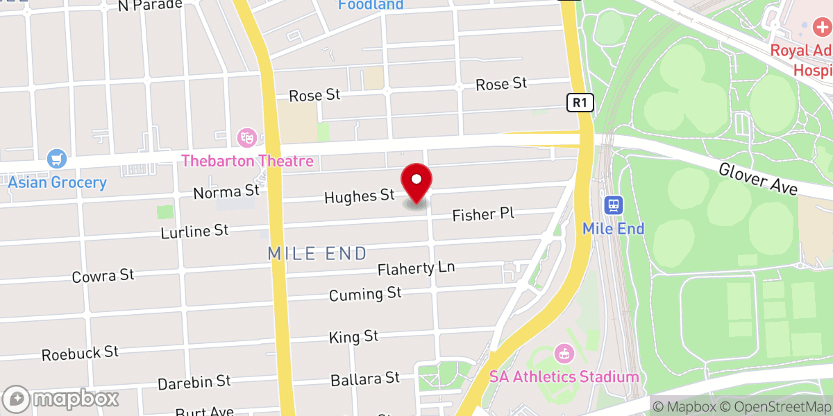 Map showing location of Adelaide Romanian Baptist Church