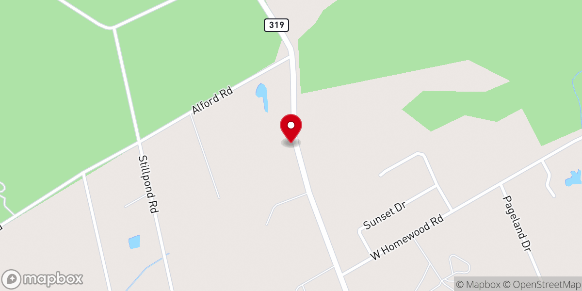 Map showing location of Happy Home Church