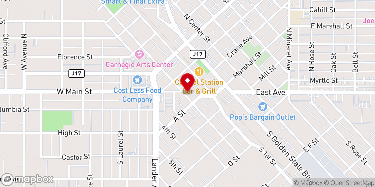 Map showing location of Calvary Chapel of Turlock