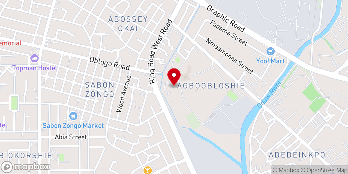 Map showing location of Christ Temple, International Central Gospel Church