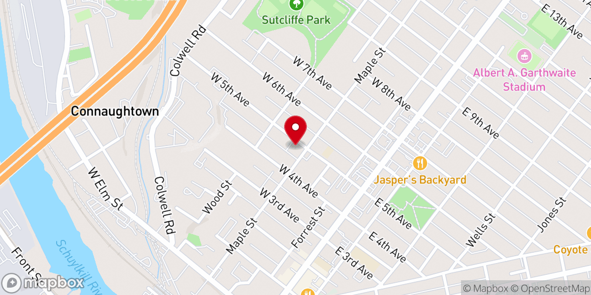 Map showing location of St Mary and St Mercurius Coptic Orthodox Church of Greater Philadelphia