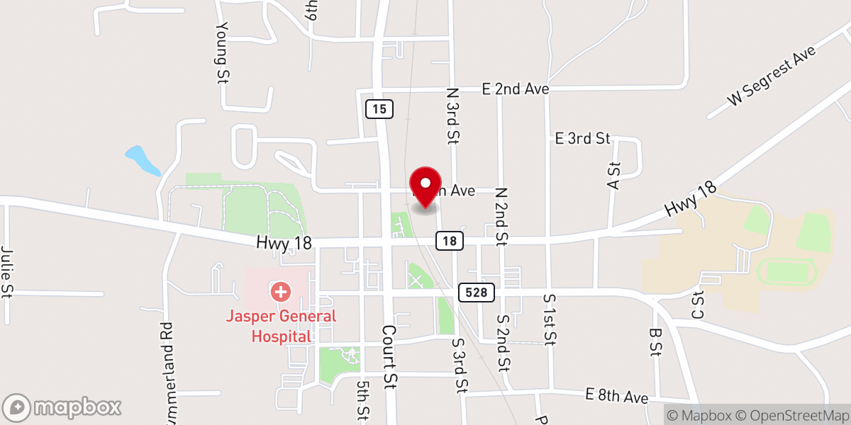 Map showing location of Blue Ridge Church
