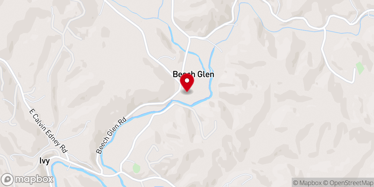 Map showing location of Beech Glen Baptist Church