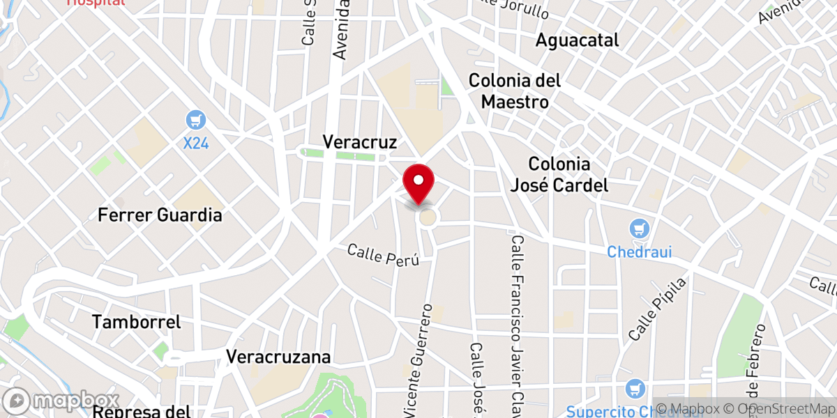 Map showing location of Rectoría De La Divina Providencia de Xalapa,Veracruz