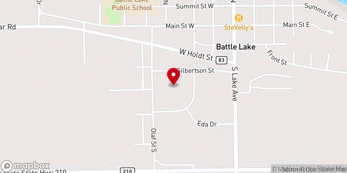 Map showing location of Battle Lake Alliance Church
